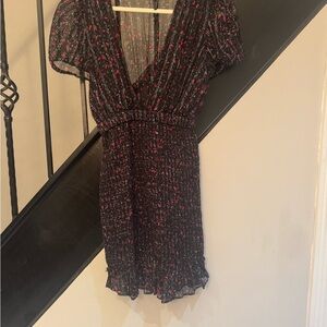 Free People Black and Pink Mini Dress
